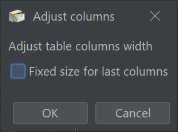 Adjust columns screenshot