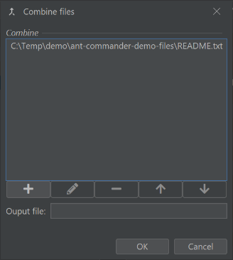 Combine files screenshot