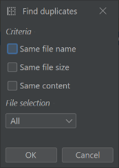 Find duplicates screenshot
