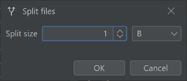 Split files screenshot