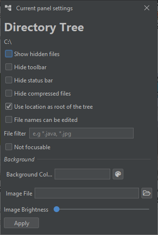 Settings Directory tree screenshot